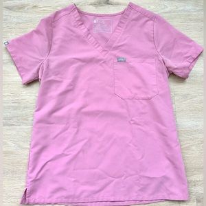 FIGS One Pocket Scrub Top- Catarina S - Chalk Pink (Rare)
